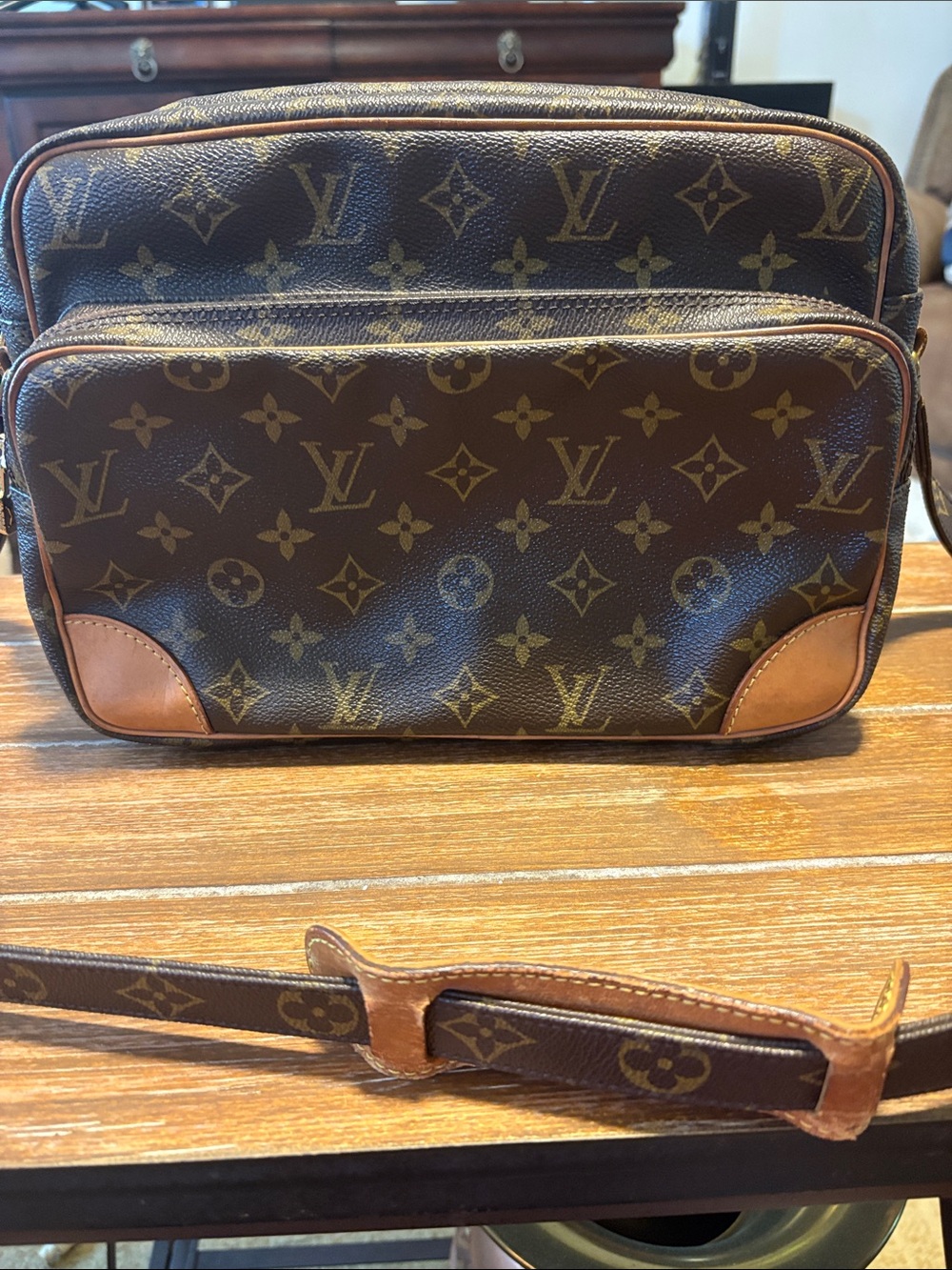 Louis Vuitton Monogram Nil Canvas Messenger Bag in Brown and Tan